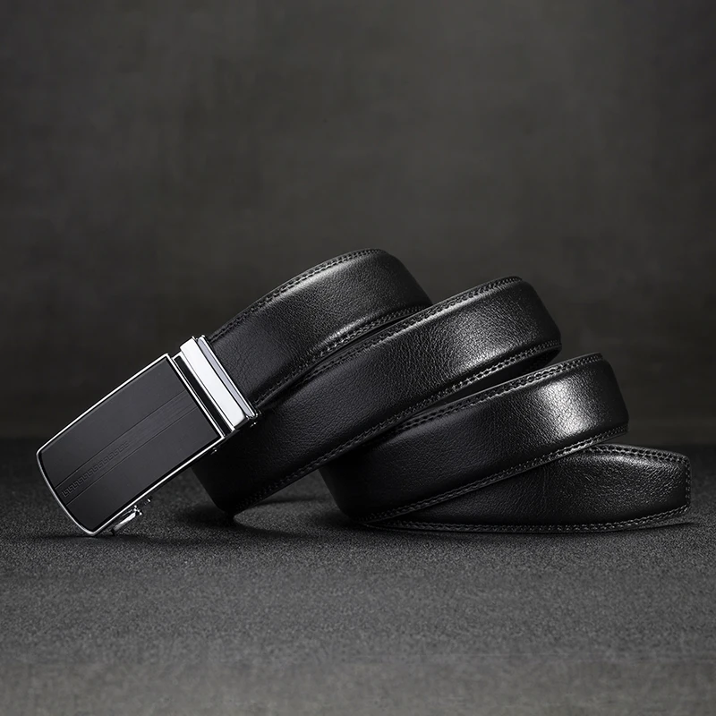 Модный мужской ремень с автоматической пряжкой черный мужской ремень высокого качества из натуральной кожи ремень для мужчин роскошный бренд ремень мужские ремни для мальчиков