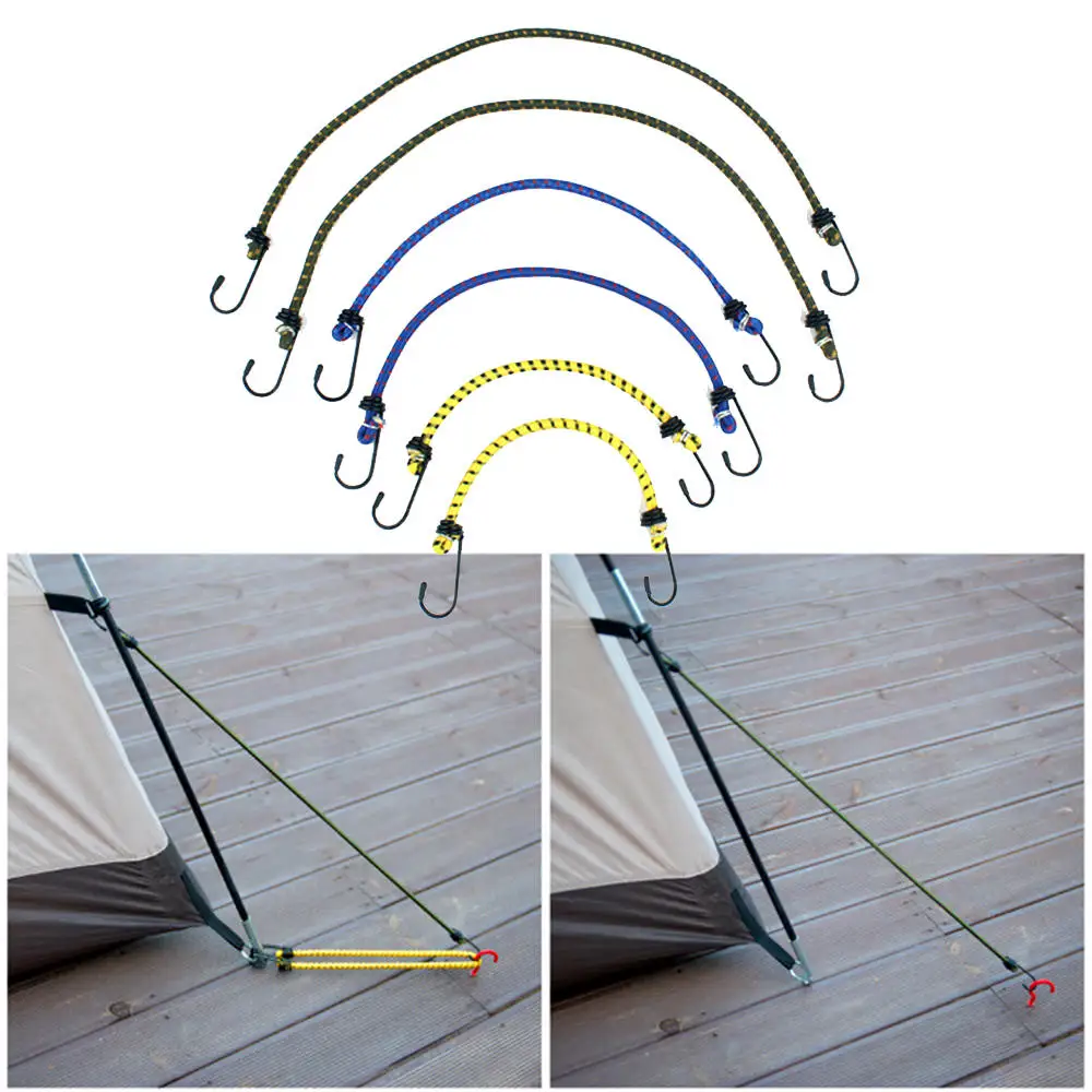

6x Bungee Rope Set Elastic Luggage Strap Cord Hook Outdoor Car Bike 30/40/60cm
