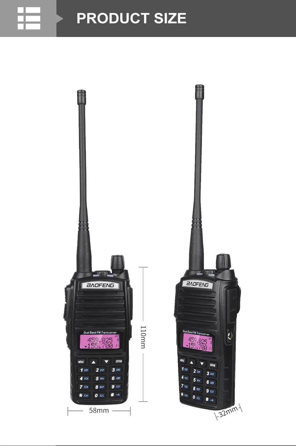 2 шт. Baofeng UV-82 рация+ NA771 Антенна UHF VHF Двухдиапазонная двухсторонняя радио UV 82 Dual PTT Woki Toki CB радиостанция
