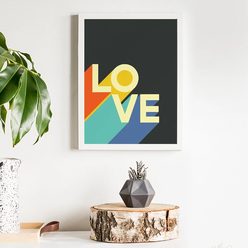 

Плакаты с надписью «Love», Картина на холсте, Настенная картина в скандинавском стиле, современное домашнее украшение для гостиной