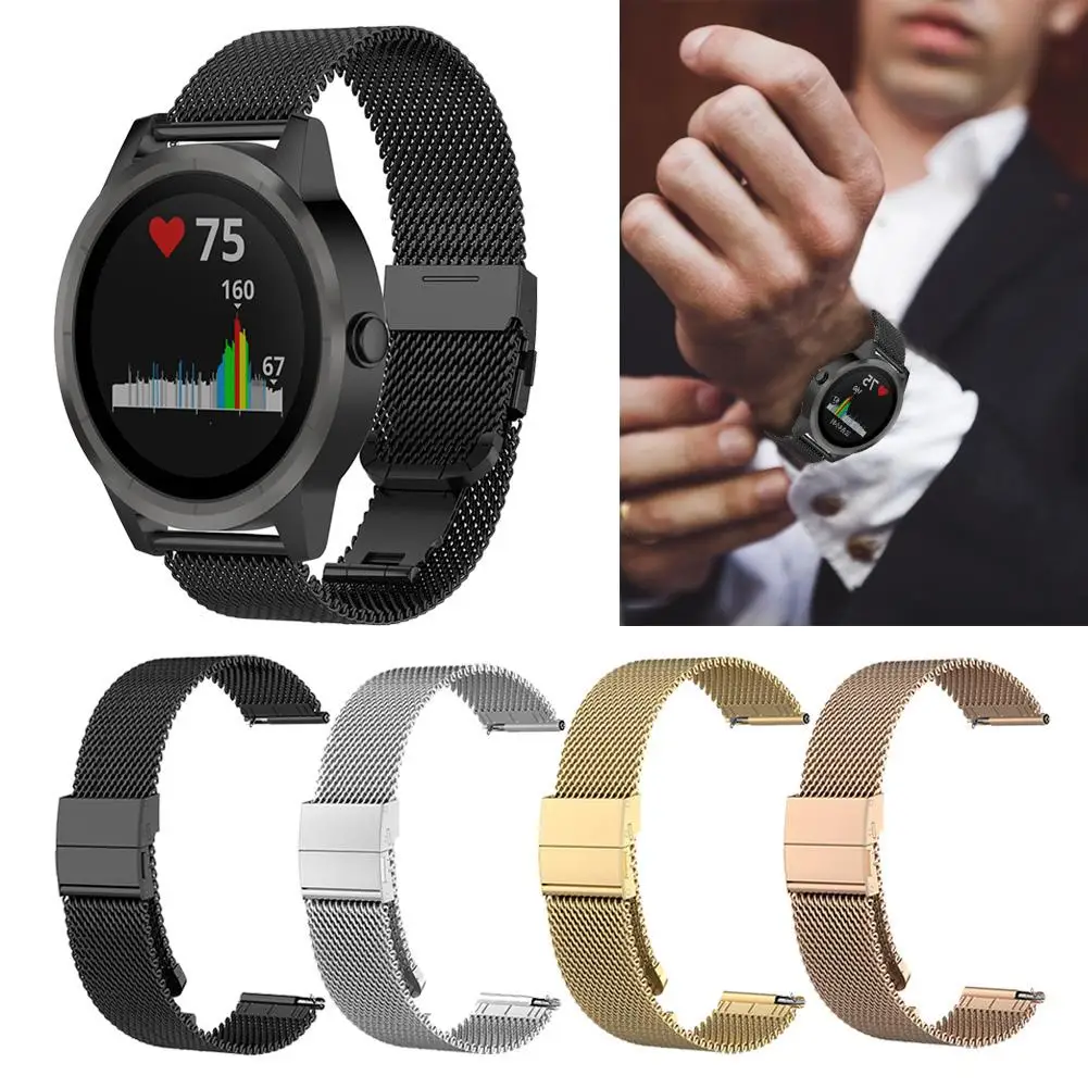 20 мм Миланская застежка на кнопке ремешок для часов Ремешок для Garmin Vivoactive 3 Vivomove HR Vivoactive3