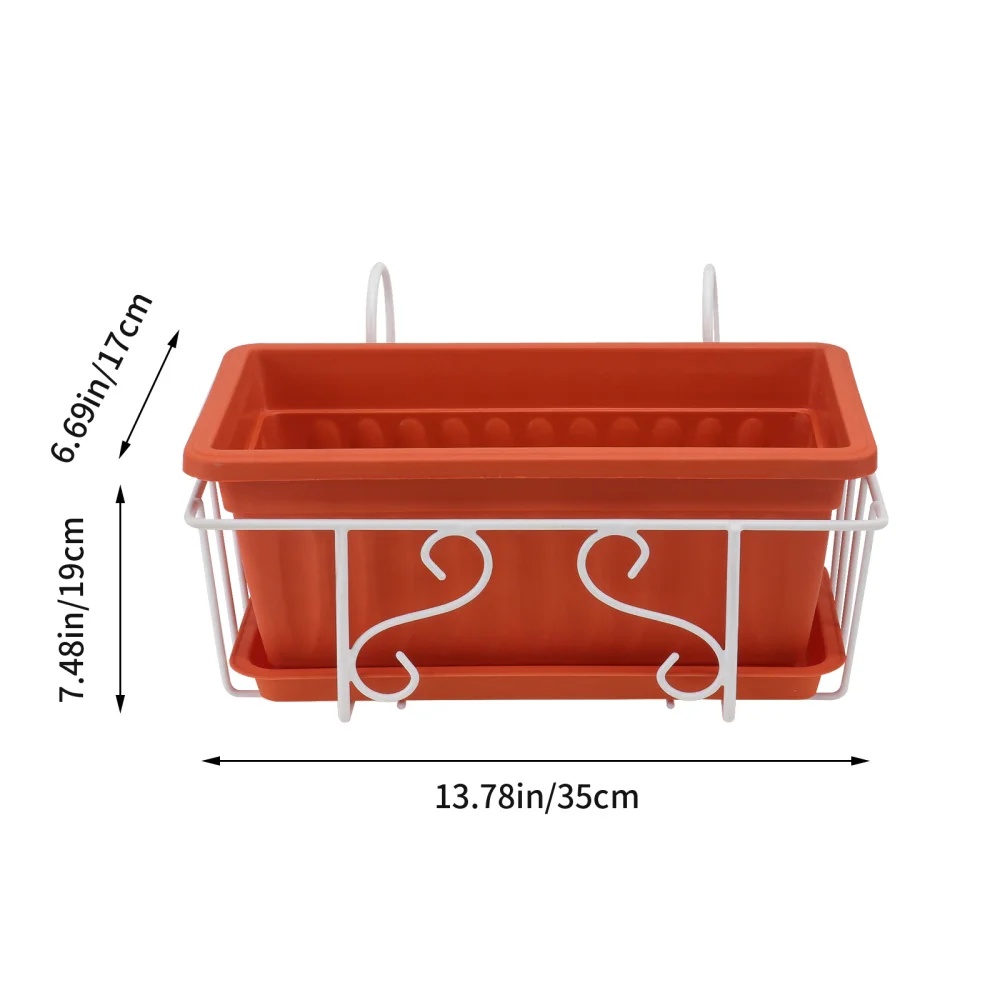 

1 Set Vegetable Planting Pot Flowerpot Rectangular Hanging Railing Flower Stand