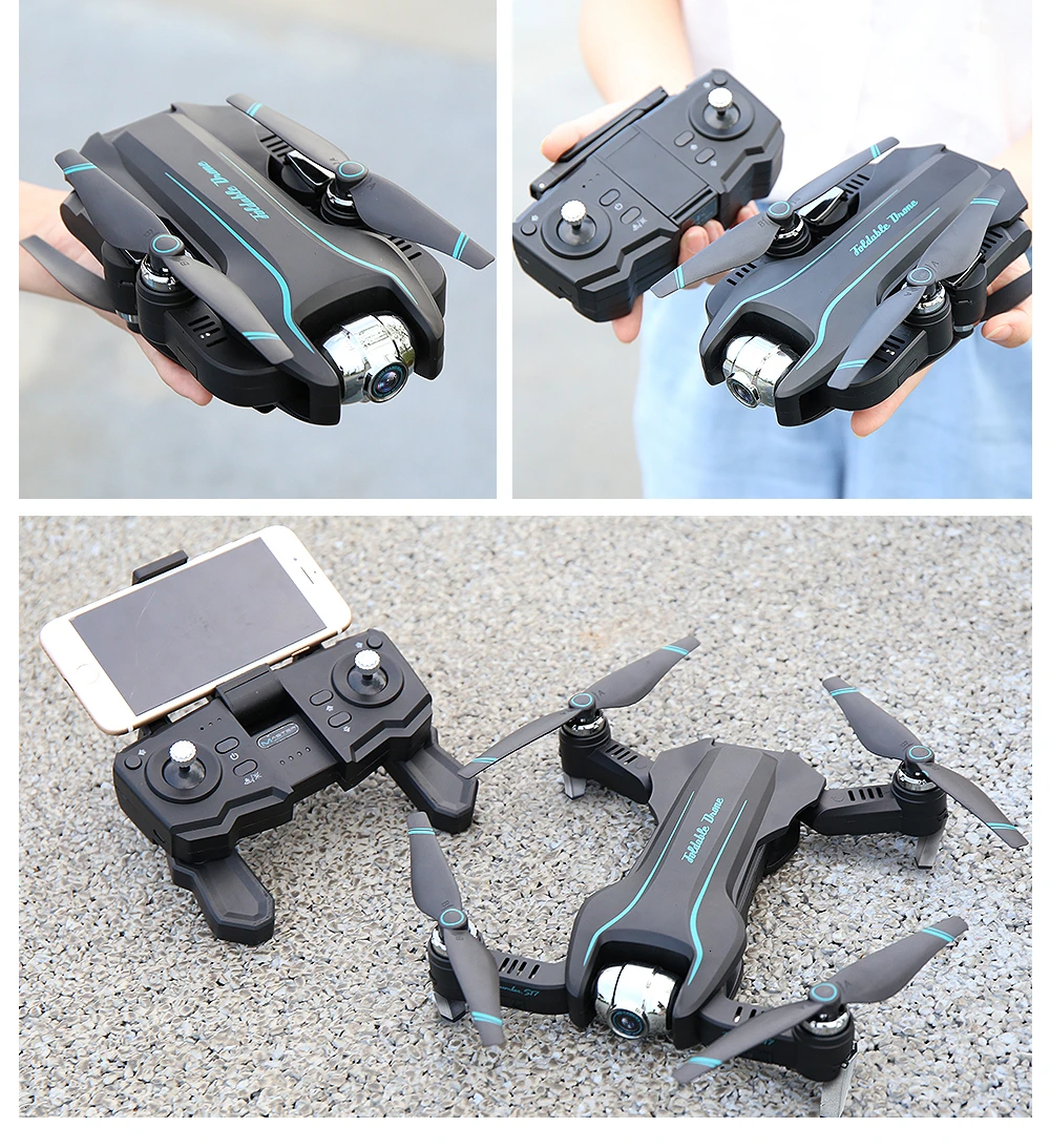 Складной Дрон S17 50 раз зум ESC двойная камера HD wifi FPV оптический поток RC Квадрокоптер вертолет камера 4K Дрон VS SG901 SG106