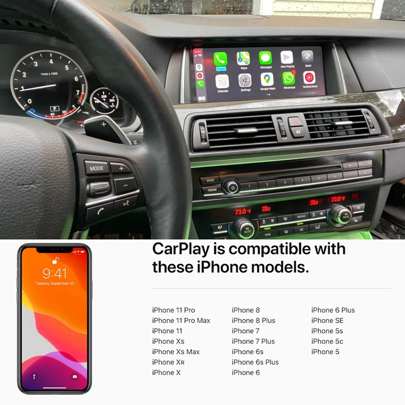 Беспроводной Apple CarPlay Android авто для BMW NBT F10 F20 F30 X1 X3 X4 X5 X6 F48 F25 F26 F15 F56 MINI Серия 1 2 3 4 5 6 7