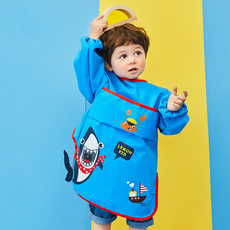 Модные детские нагрудники с единорогом водонепроницаемый фартук длинным