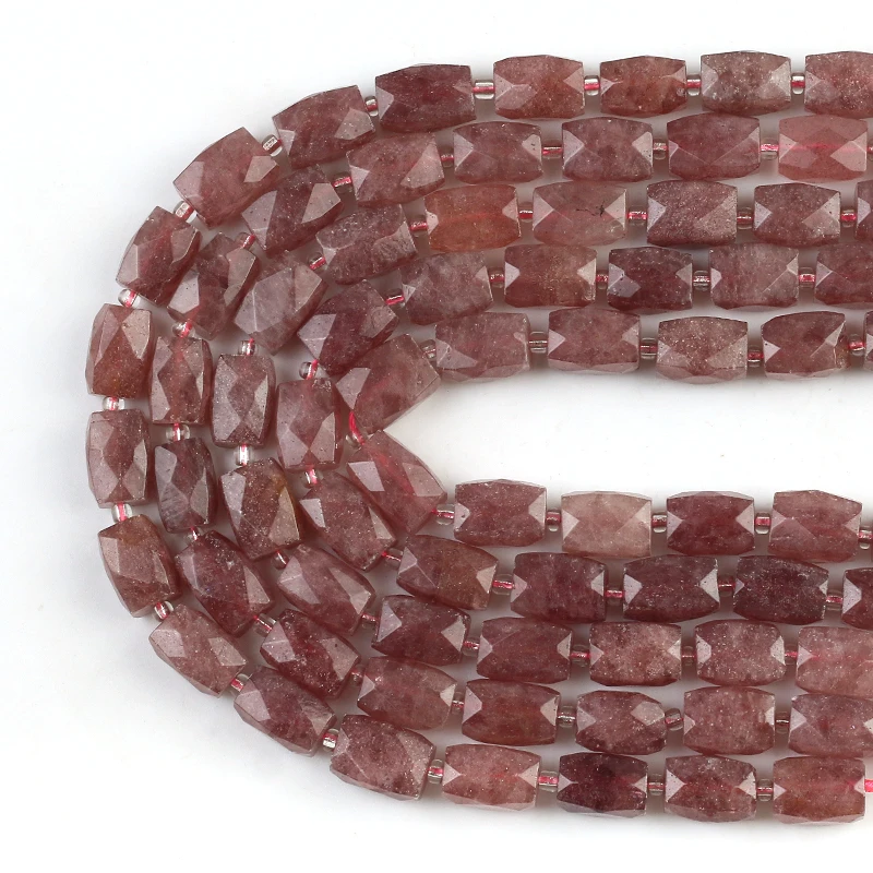 

Оптовая продажа, бусины из натурального ограненного клубничного хрусталя, восьмиугольные бусины-разделители для изготовления ювелирных и...