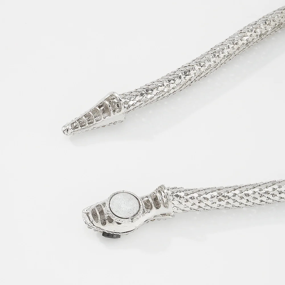 N9274 exaggerated snake Necklace punk personality hip hop style necklace chaoku street show micro inlaid neckchain | Украшения и