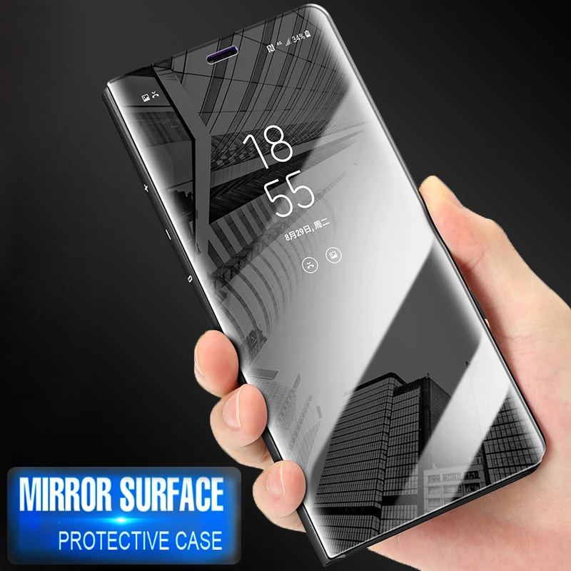 Роскошный зеркальный флип чехол для телефона Honor 9X 20 Pro 10 Lite 10i 8S 8X 8A 8C Передняя