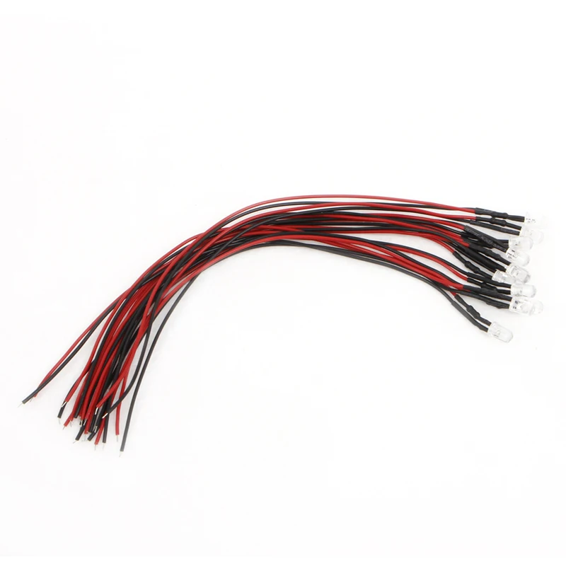 

10pcs DC 12V 18cm 5mm Pre Wired LED Lamp Light Bulb Emitting Diode E7CA