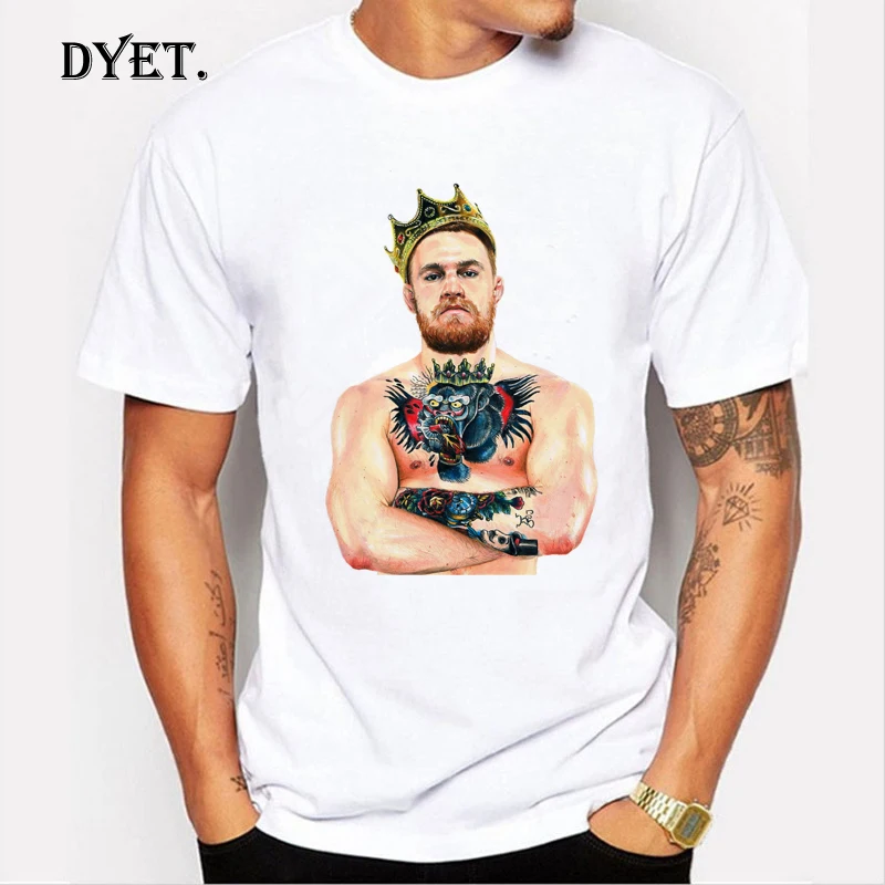 Король Конор Макгрегор MMA Чемпион футболки хип хоп Мужская футболка Новая