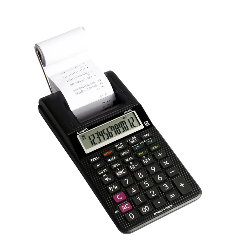 Printing calculator HR-8RC out of paper computer office calculator with paper For...
