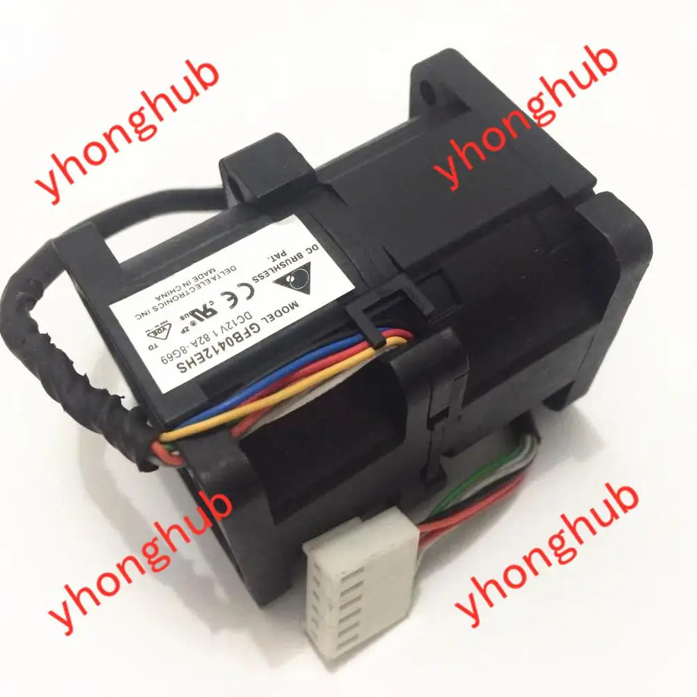 Серверный охлаждающий вентилятор Delta Electronics GFB0412EHS 8G69, 12 В постоянного тока, 1,2 А, 8 проводов, 40x40x56 мм