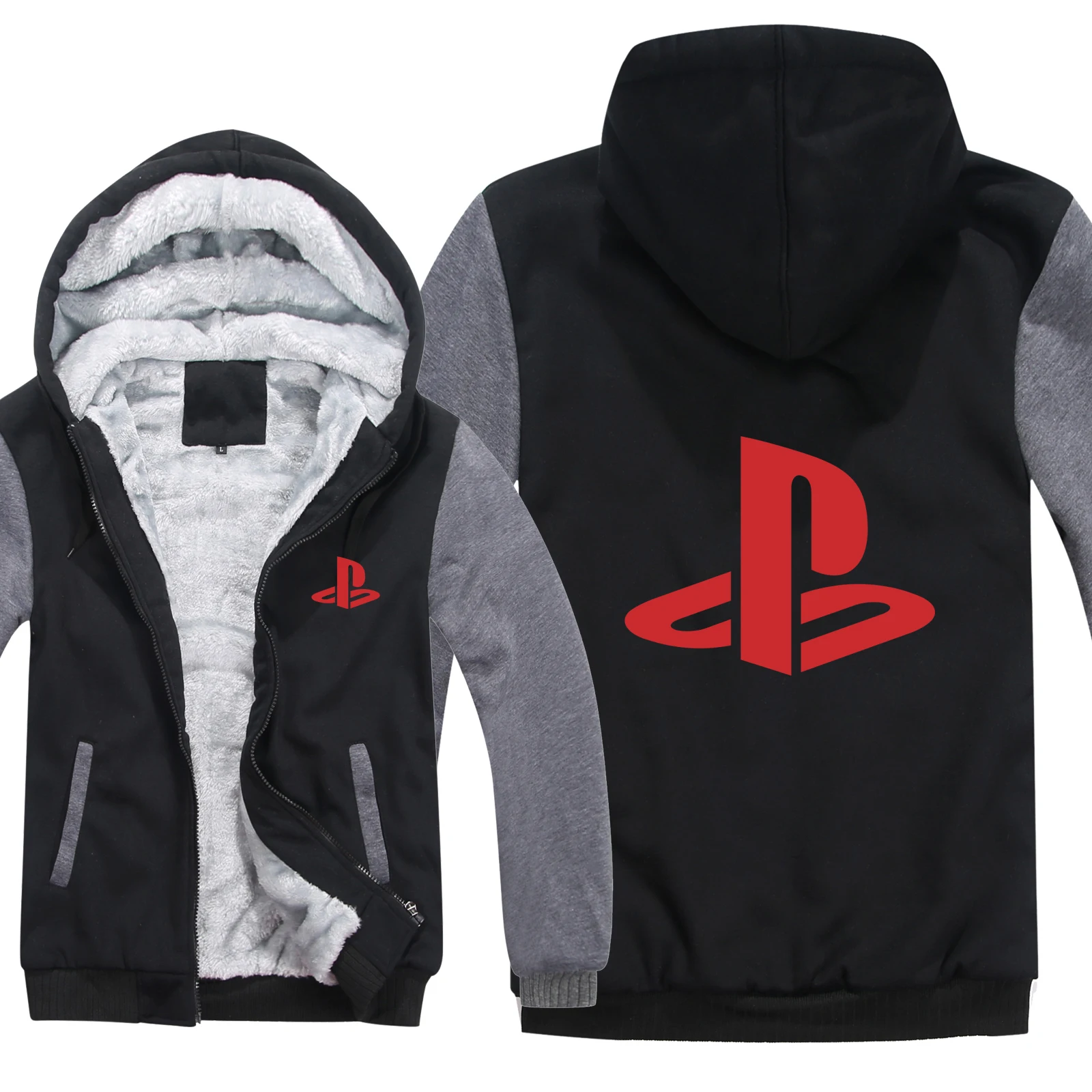 

New PlayStation Hoodies Mens Zipper Coat Fleece Thicken Man PlayStation Sweatshirt Pullover