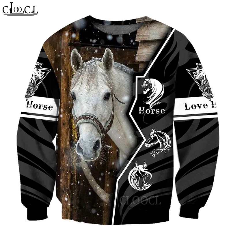 

HX Newest Popular Animal Horse 3D Print Men Women Autumn Sweatshirt Fashion Casual Long Sleeve Harajuku Tops Drop Shipping