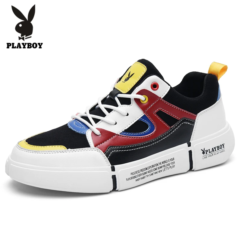 

PLAYBOY New Footwear Fashion Men's Casual Shoes Spring & Autumn Male Shoes Men PU Leather Shoes Men Flats Zapatillas PL615136-1