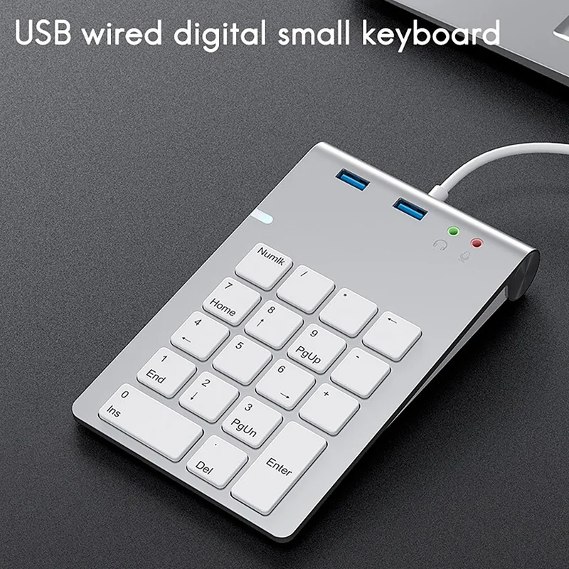 USB цифровая клавиатура с 3 5 + мм аудиоинтерфейсный концентратор