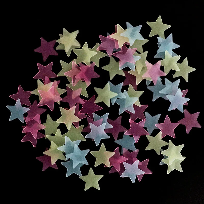 

Star Luminous Sticker Fluorescent Star Patch Plastic PP car sticker Home Decoration birthday party shine Starry Wall Sticker