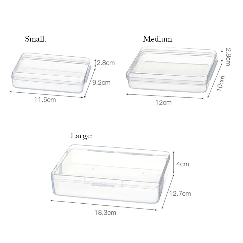 

1PCS Rectangle Plastic Box For Trifles Parts Tools Storage Box Makeup Puff Teether Mask Holder For Home Desktop Container