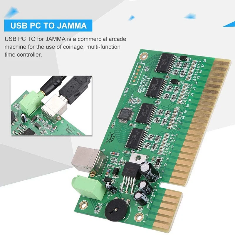 

28P Game Motherboard USB PC to JAMMA Arcade Converter Controller Boards for Fighting Game Cabinet Joystick Pushbutton