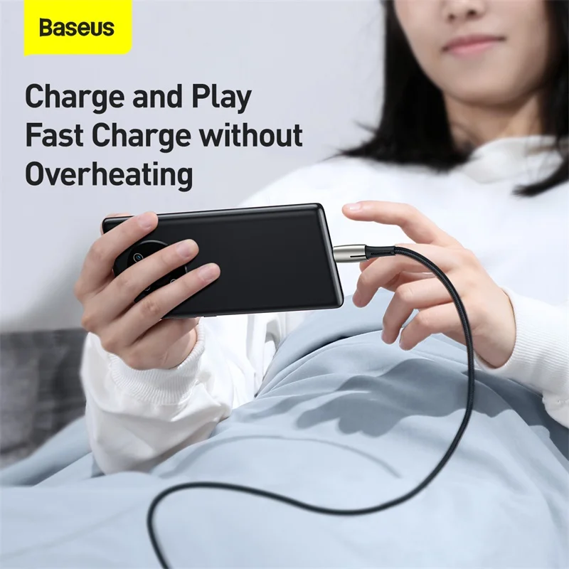Кабель Baseus 6A USB Type C Сверхбыстрая Зарядка для Huawei Mate 40 P40 Samsung 66 Вт 5A SCP FCP USBC Type-C