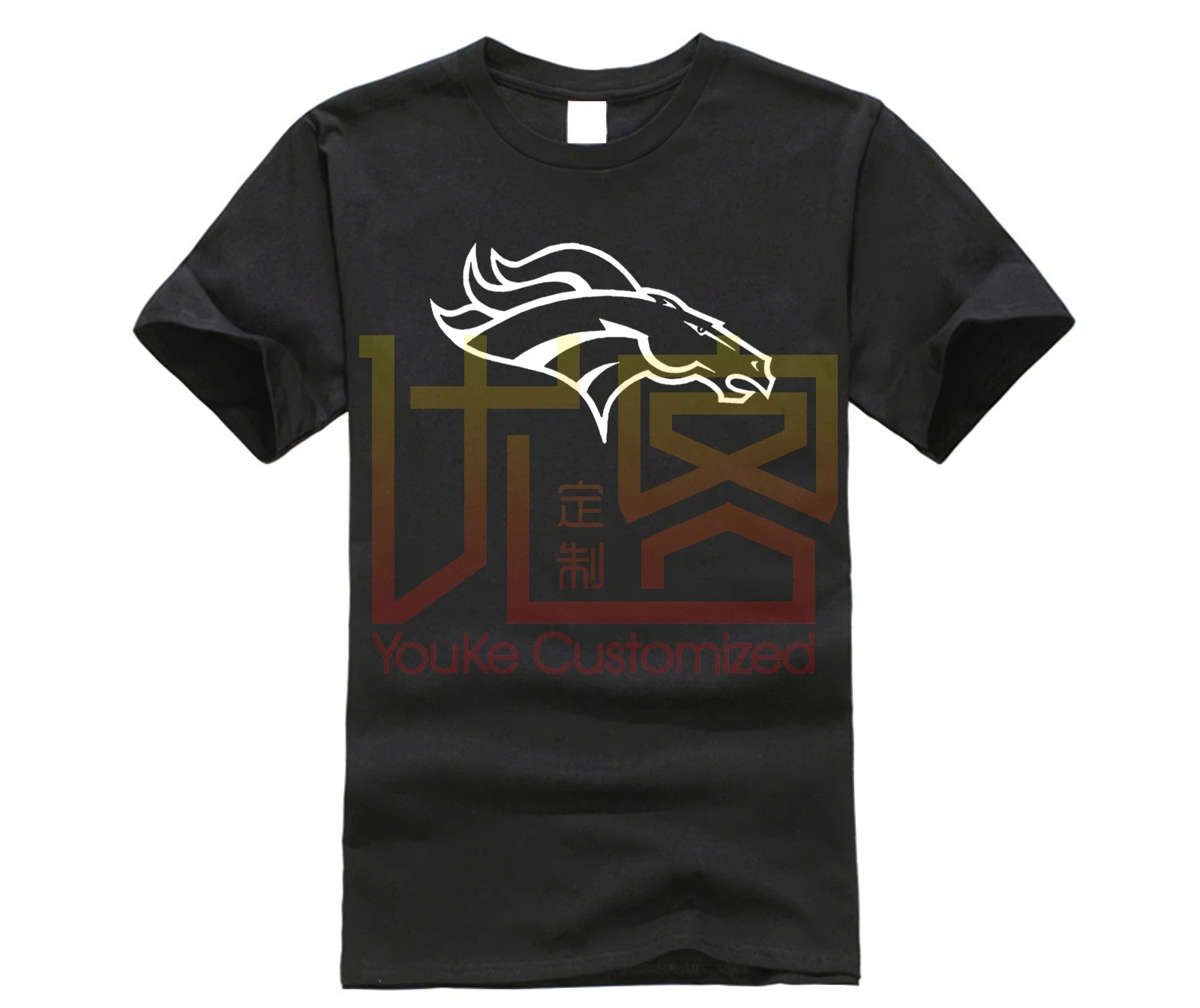 Broncos-Черная футболка Fan Denver Football Bronco с логотипом AFC все размеры S-2XL Harajuku топы