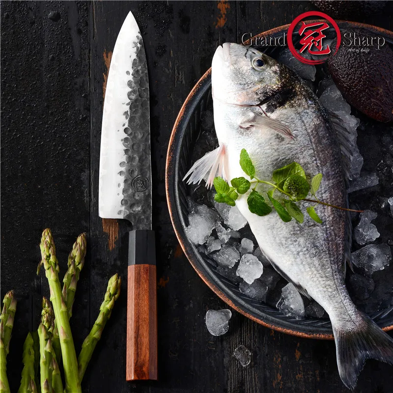 Кухонные ножи ручной работы 8-дюймовый японский нож шеф-повара AUS10 из