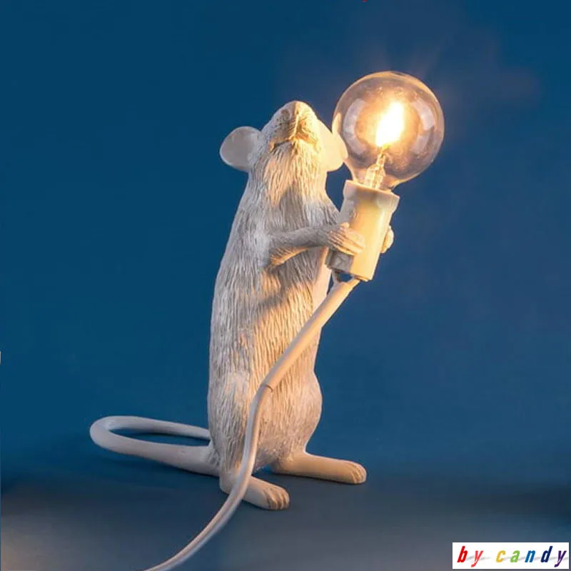 Скандинавская креативная полимерная настольная лампа в виде мини мышки