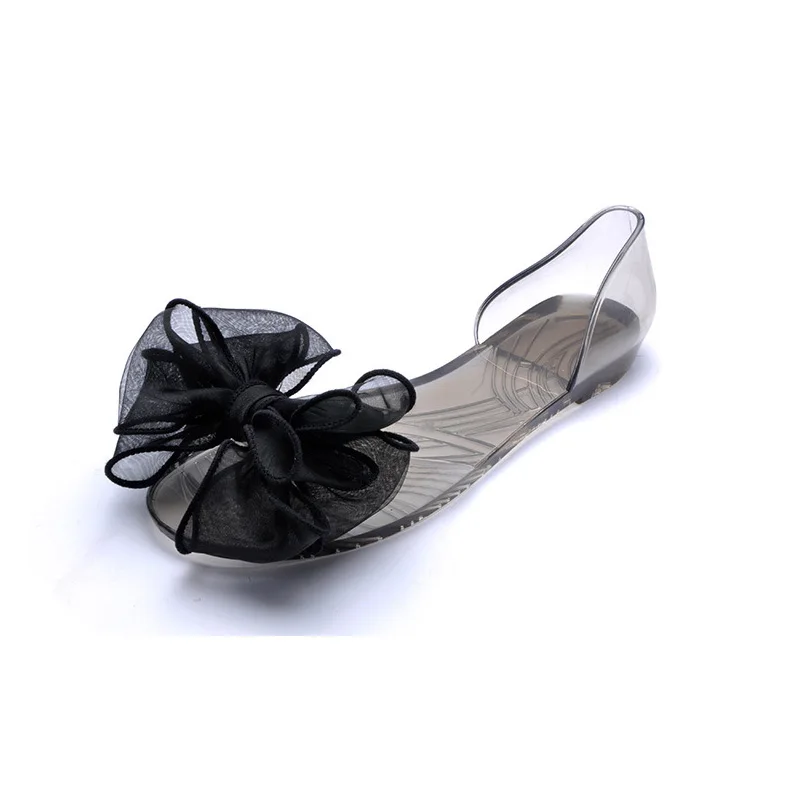 Сандалии-желе женские прозрачные Повседневная пляжная обувь на плоской подошве