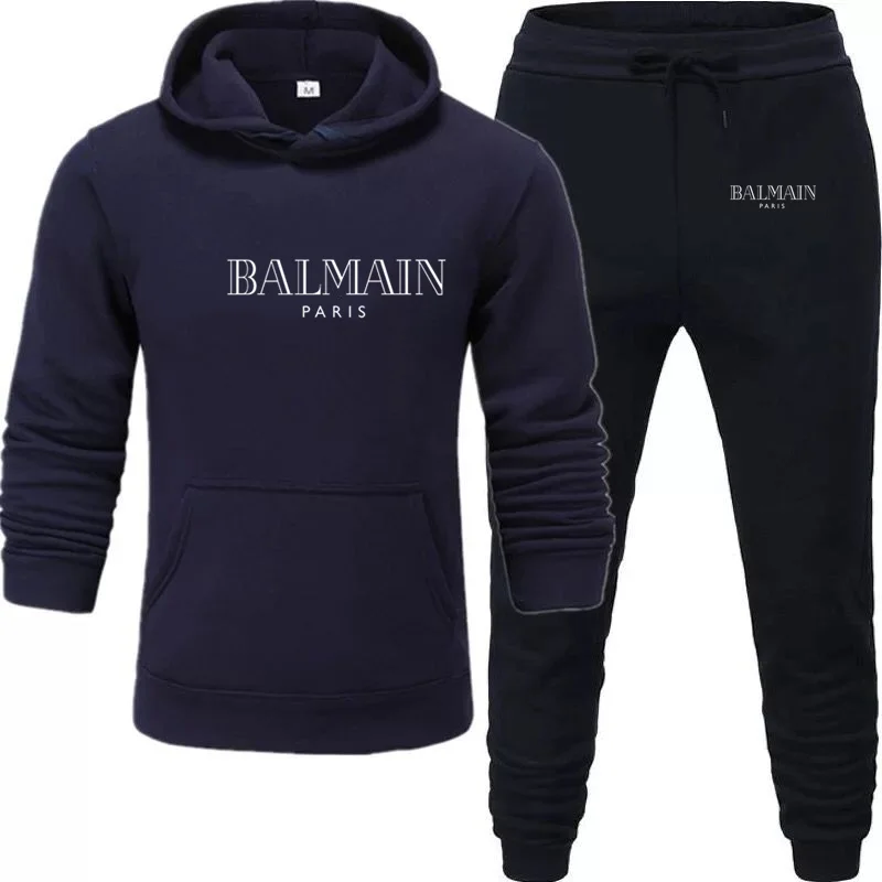

New Men's Hoodie Suit Brand Sportswear Track Suit 2-Piece Set Autumn And Winter Men's And Women's Pullover + Sweatpants Jogging