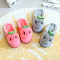 childrens cotton slippers winter boys and girls non slip soft bottom kids baby indoor home cartoon cute warm furry slippers