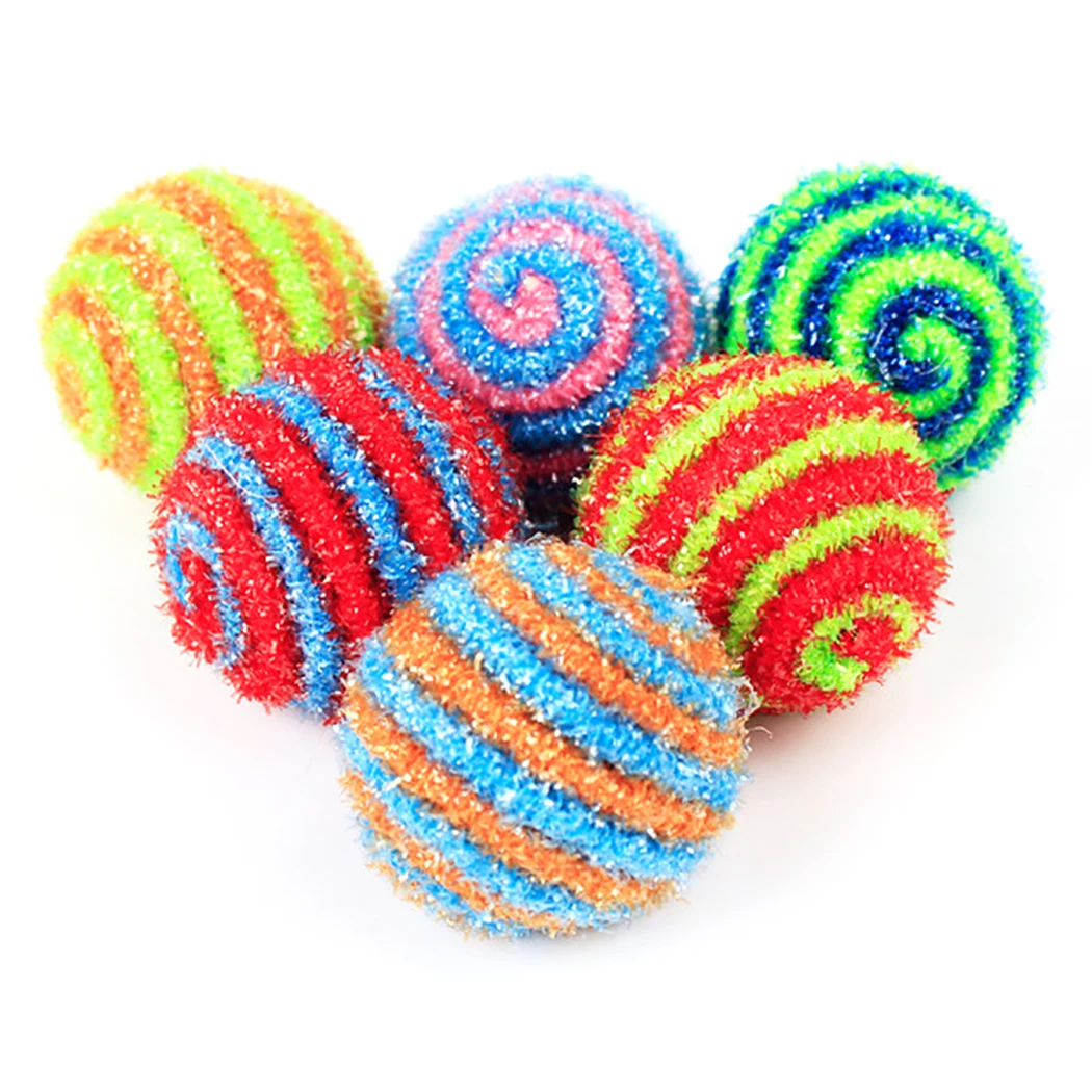 

1PCS 4.5cm Creative Cat Ball Toy Funny Tinsel Cat Exercise Ball Cat Bell Toy Pet Cat Interactive Toys Elasticity Balls Supplies