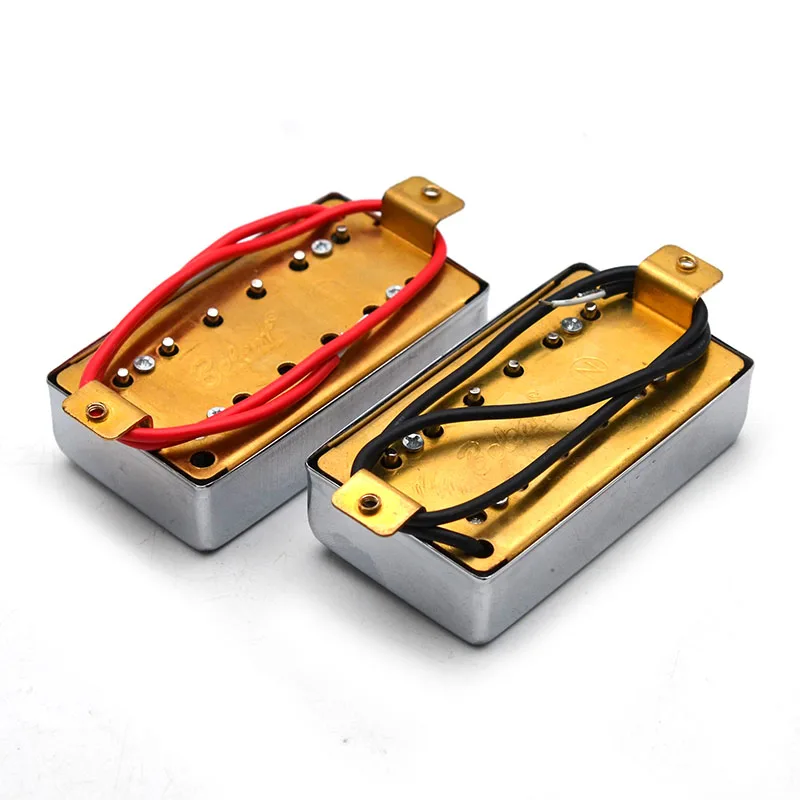 humbucker e gitarre pickup goldchrom hals brücke pickup für lp style e gitarre messing abdeckung guitarra pickup free global shipping