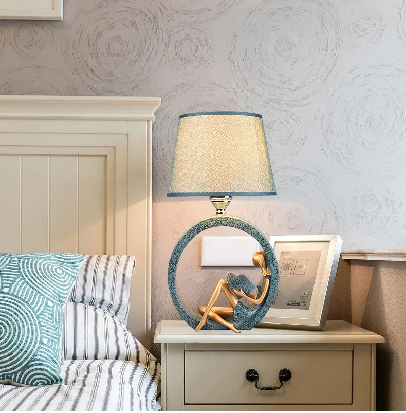 Modern Resin Table Lamp Reading Girl Desk Lights for Bedroom Study art Decor stand Lighting Fixtures Nordic Led Luminaire | Освещение