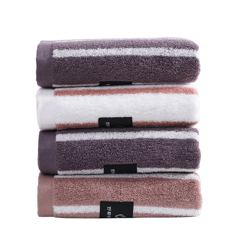 

34x74cm 100% Cotton Striped Soft Absorbent Bathroom Cleaning Adults Men Quick Drying Body Hand Towel