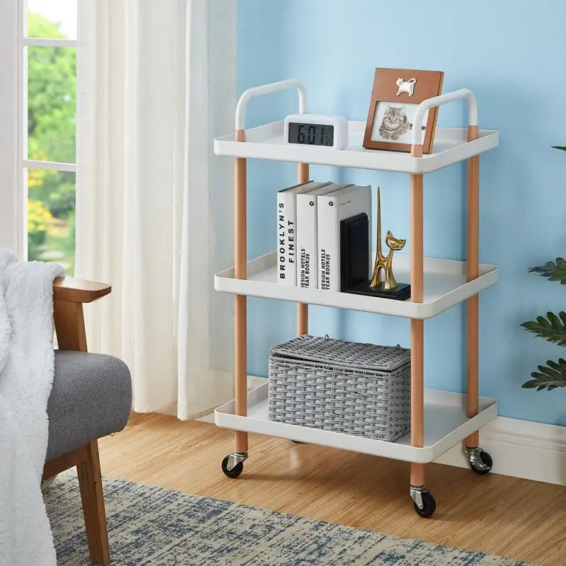 Трехуровневая квадратная тележка для кухни простая многофункциональная