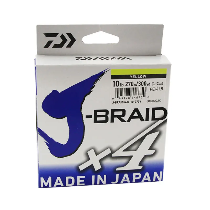 Плетеная мультифиламентная рыболовная леска 270 м Daiwa X4 J BRAID 150 Yd 300 Yds 4 нити