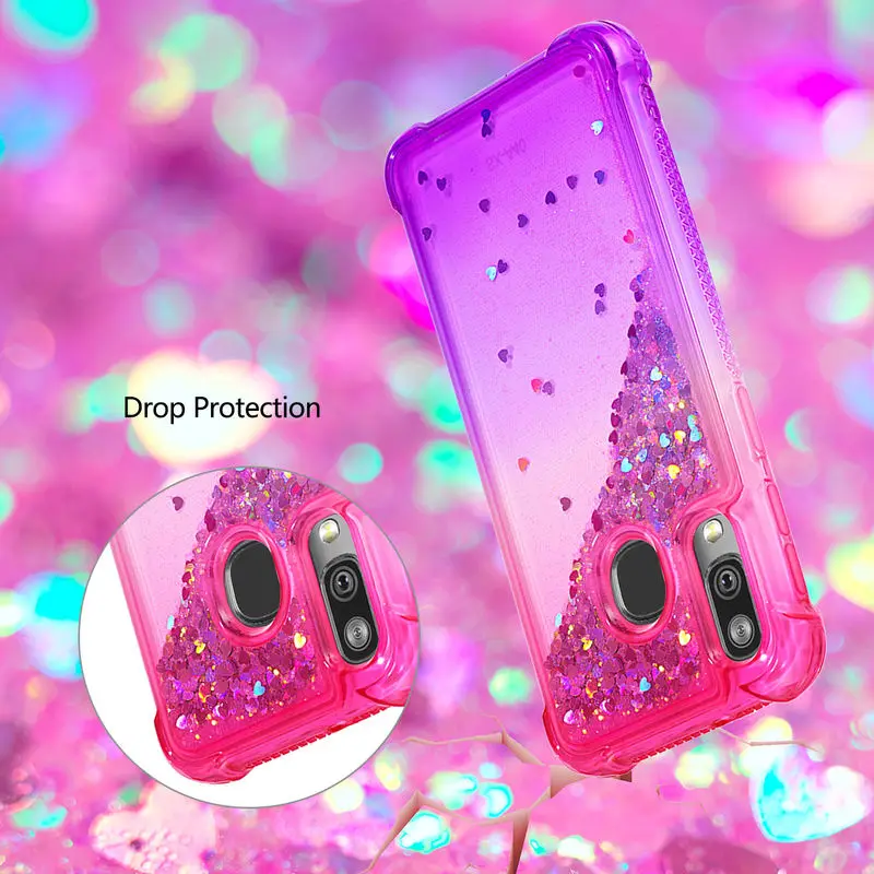 

Shockproof Phone Case For Samsung Galaxy A40 TPU Silicon Soft Cover For Samsung A 40 A405 A405FN Liquid Glitter Quicksand Cases