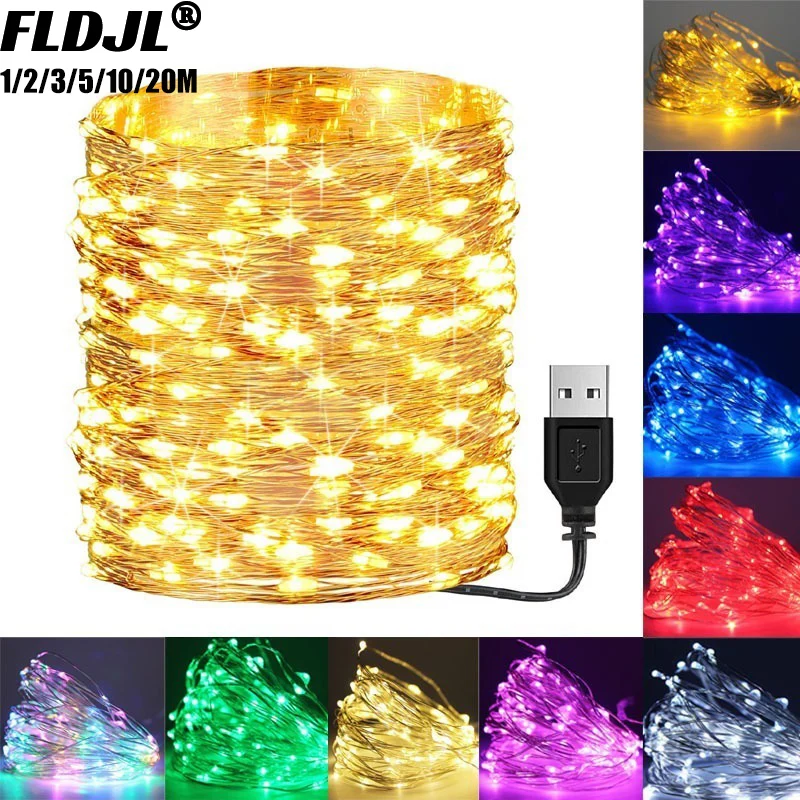 

Светодиодная гирлянда из медной проволоки, 1/2/3/5/10/20 м