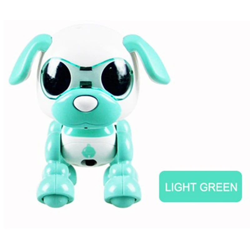 green Умный робот, собака, электронный щенок, домашние животные, игрушки для детей, Nductive Touch, интеллектуальное взаимодействие, Веселый плеймат, звук, гибкая запись - Color: green