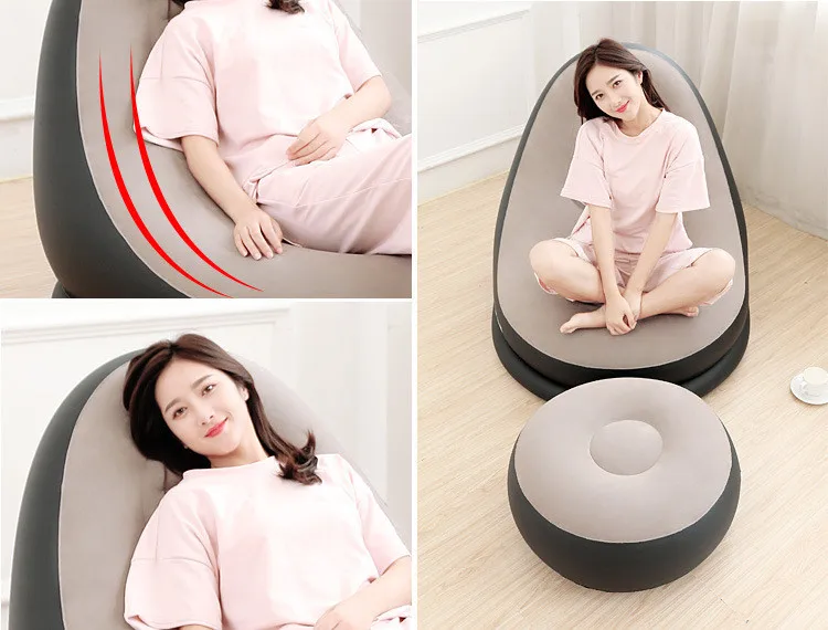 

2020 New Simple Inflatable Recliner Single Velvet Lazy Sofa Floor Sofa