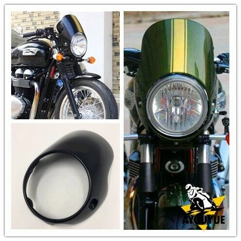 Универсальная 7 дюймовая фара цвета на заказ для Triumph Bonneville T100 T12 Кафе Racer Flyscreen