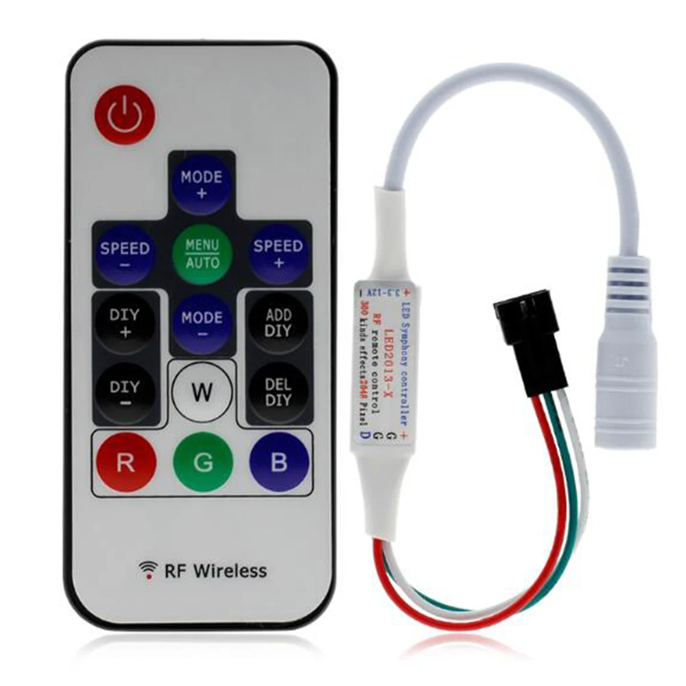 14 ключ DC5V ~ 24V ИК-пульт дистанционного управления WS2812B WS2811 2811 200 изменение Max 1000