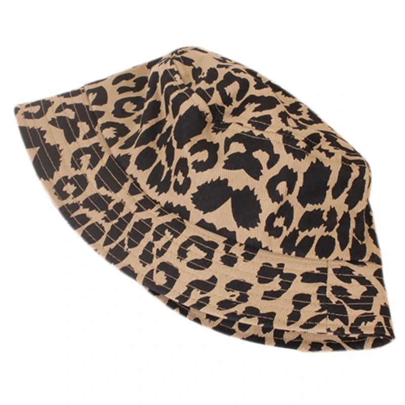 

Toddler Kids Sun Protection Bucket Hat Vintage Leopard Striped Printed Short Brim Packable Fisherman Cap