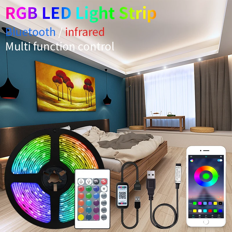 Светодиодная лента для подсветсветильник телевизора 5 м USB 5050 2835 SMD в пост.
