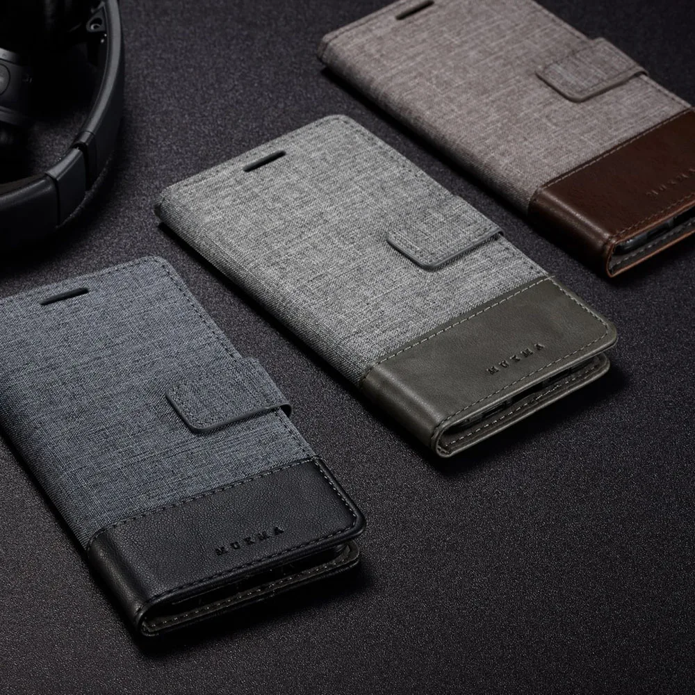 Для Xiaomi Mi 10 Lite 5G парусиновые бумажники карман для карт чехол-книжка на магните