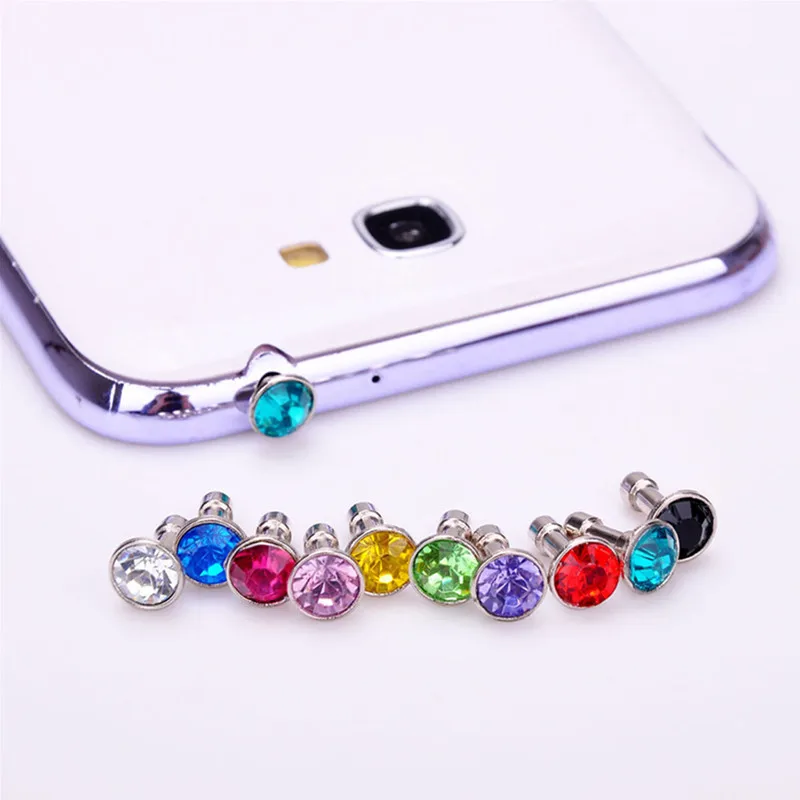 10 шт./лот Пылезащитная крышка с блестящими драгоценными камнями заглушка разъем 3