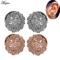 miqiao 2pcs explosive new product stainless steel hollow frosted pulley ear expansion 6mm 16mm exquisite body piercing jewelry