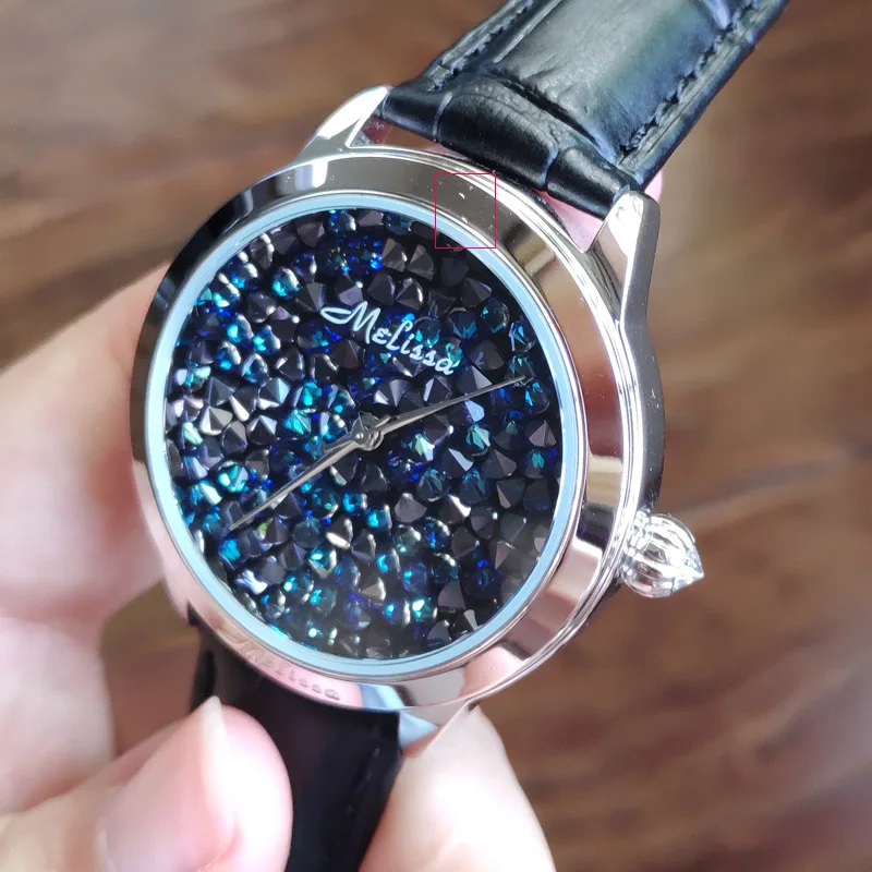 38mm black blue Распродажа! Дефекты царапины демонстрирует образцы выцветает Цвет Julius Для женщин часы Япония кварцевых часов из натуральной кожи Нержавеющая сталь без коробки - Цвет: 38mm black blue