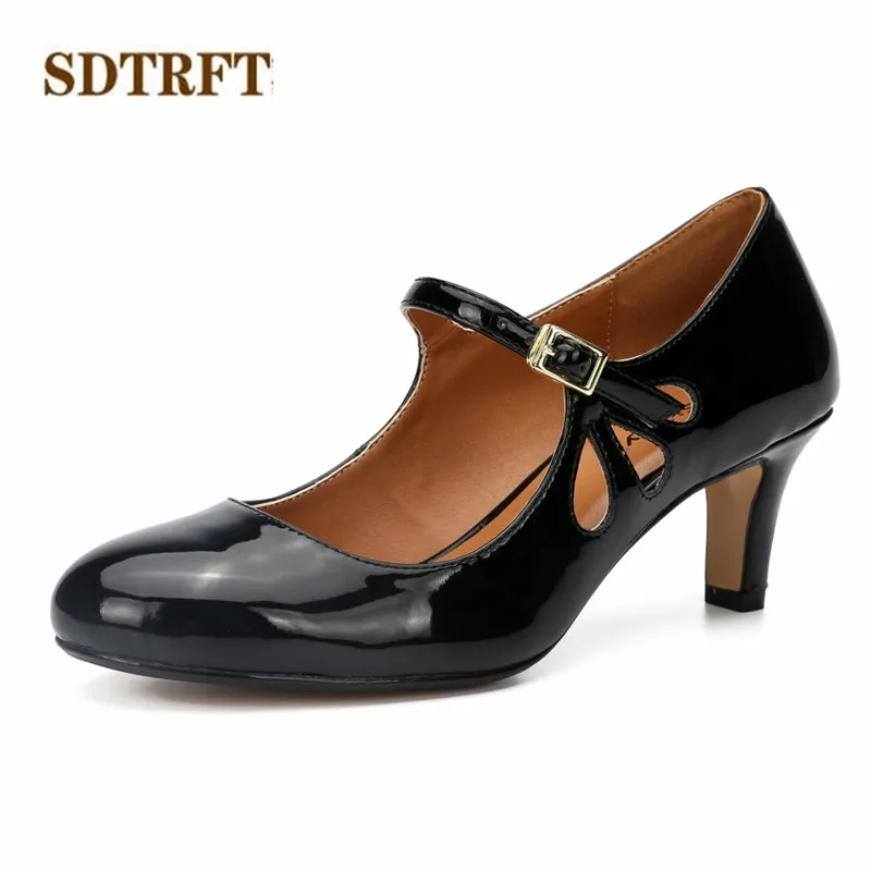 SDTRFT/демисезонные туфли на высоком каблуке 6 см zapatos mujer Туфли-лодочки с пряжкой и