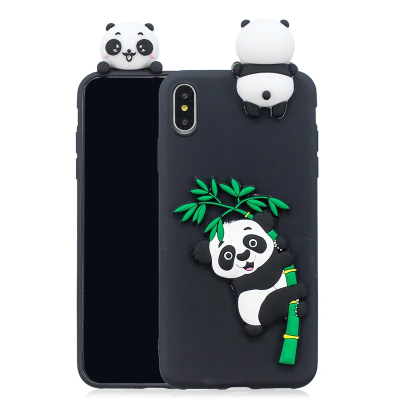 Милый 3D мультяшный игрушечный панда Единорог Мягкий ТПУ чехол Fundas для iPhone 11 Pro Max X